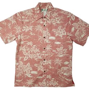 Men's Hawaiian Shirt - Reverse Love Shack Red Print Polyester Casual Summer Shirt