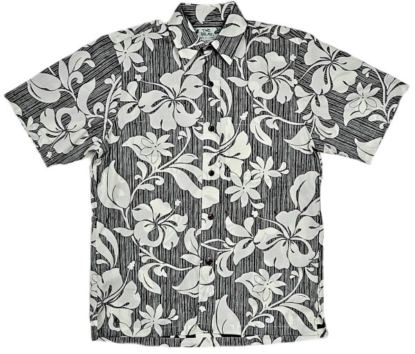 Men's Hawaiian Shirt - Reverse Maui Black Print Polyester Casual Summer Shirt