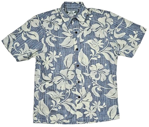 Men's Hawaiian Shirt - Reverse Maui Blue Print Polyester Casual Summer Shirt