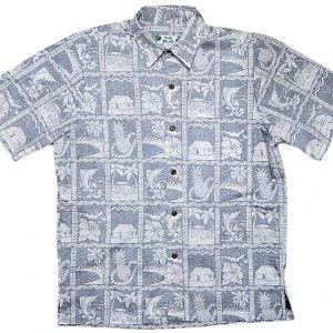 Men's Hawaiian Shirt - Reverse Pineapple Shack Navy Print Polyester Casual Summer Shirt