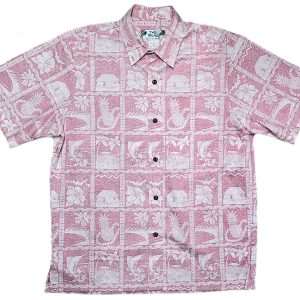 Men's Hawaiian Shirt - Reverse Pineapple Shack Red Print Polyester Casual Summer Shirt