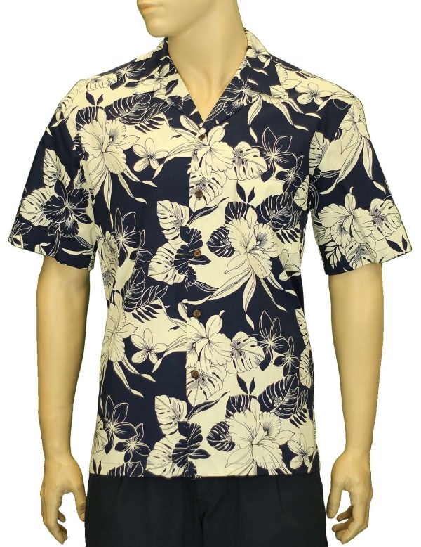 Men's Hawaiian Shirt - Polyester Tropical Monstera Hibiscus Aloha Print Shirt