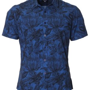 Men's Hawaiian Shirt - Tropical Performance Polyester Aloha Print Casual Shirt