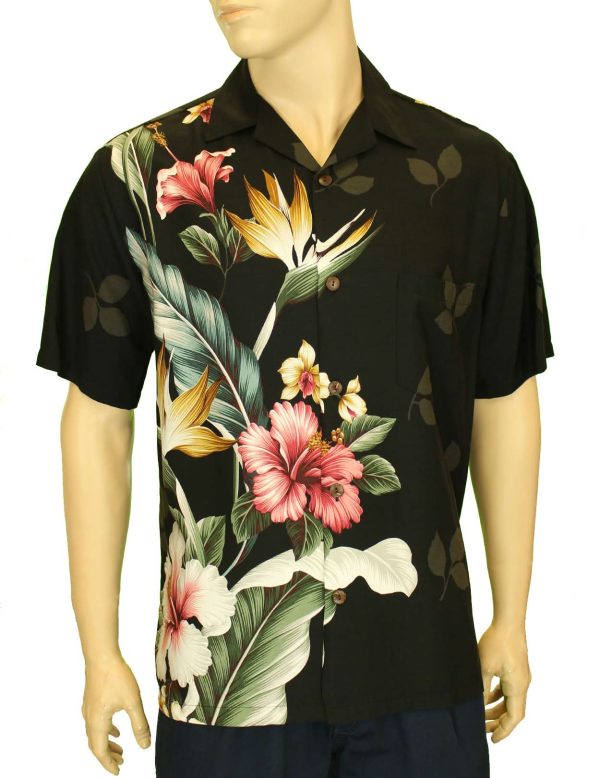 Men's Hawaiian Shirt - Polyester Tropical Rayon Aloha Print Shirt