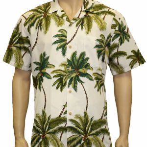 Men's Hawaiian Shirt - Polyester Waimea Palms Aloha Print Shirt