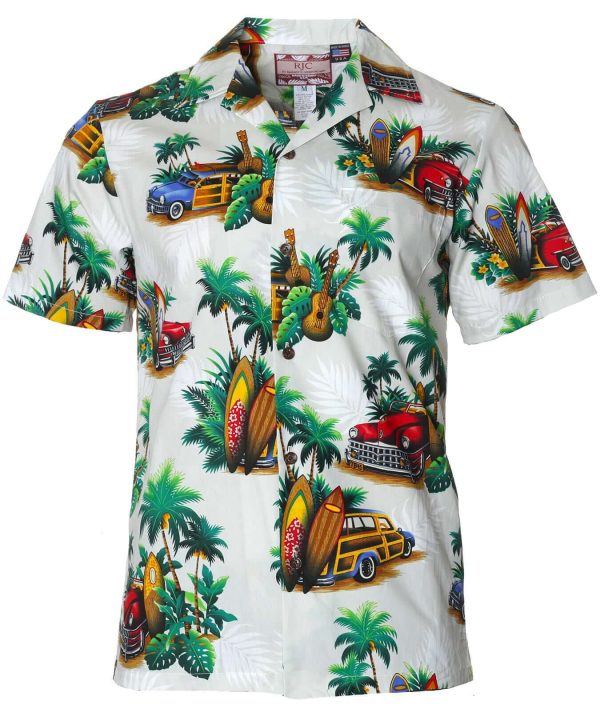Men's Hawaiian Shirt - Woody Da Kine Polyester Aloha Print Casual Shirt
