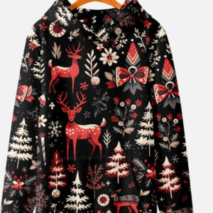 Reindeer and Winter Forest Hoodie