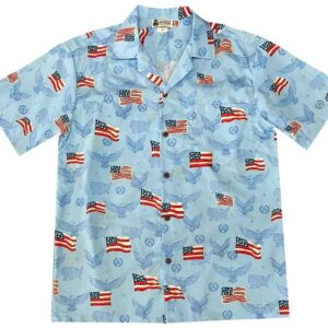 Patriotic Stars & Stripes Camp Shirt